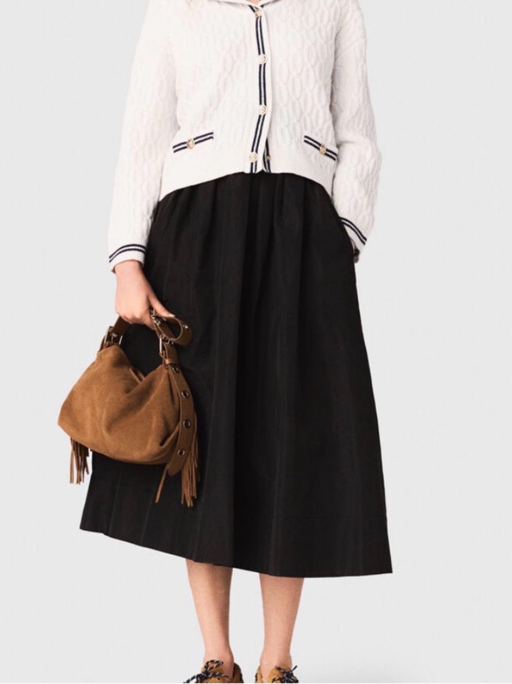 Maje Paris black maxi skirt